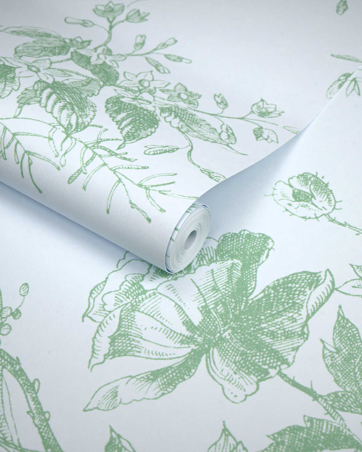 Tea Rose Toile Wp - Leaf - LEE JOFA Wallpaper