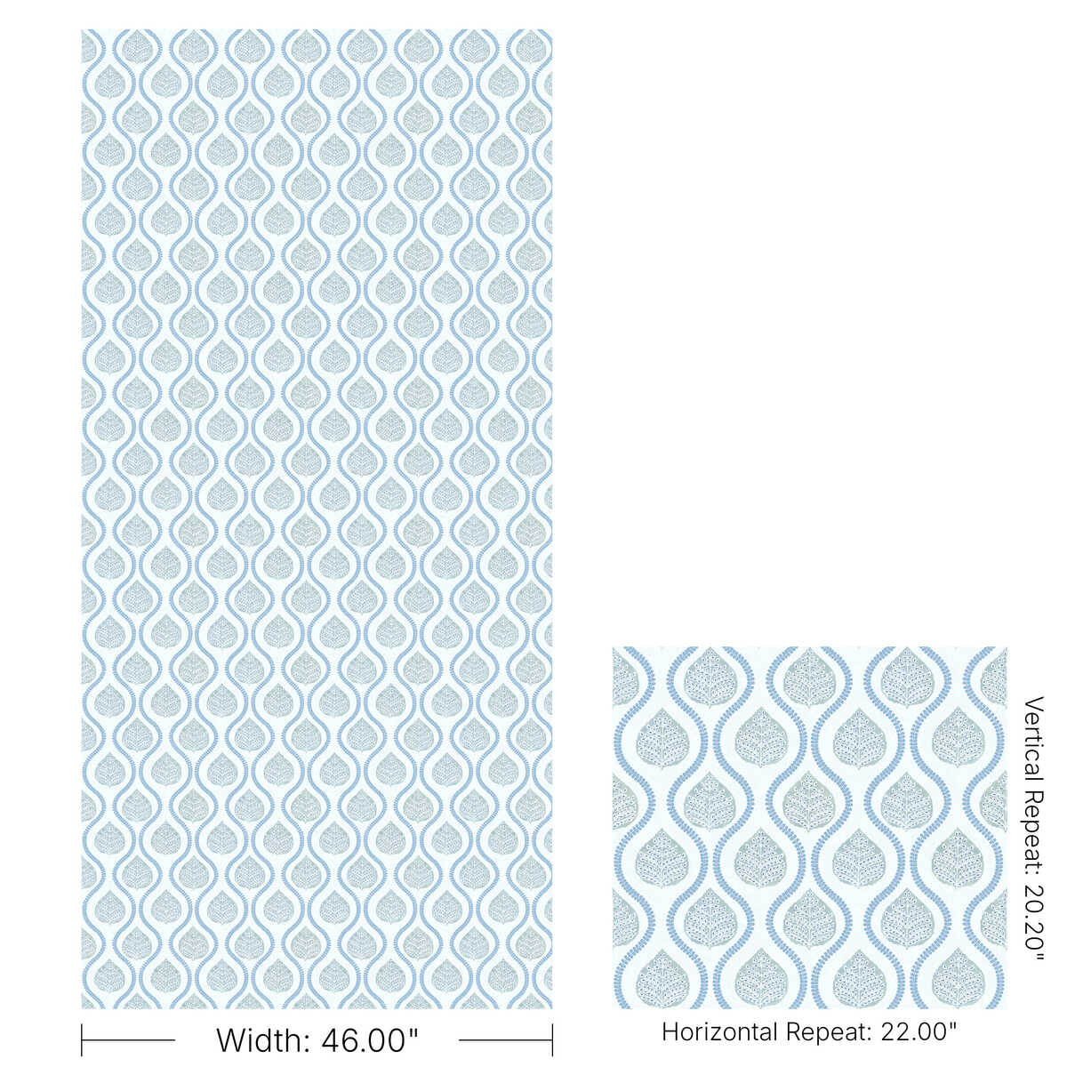 Elsie Paper - Teal - LEE JOFA Wallpaper