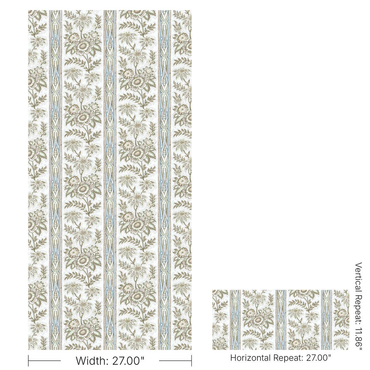 Margaux Paper - Moss - LEE JOFA Wallpaper