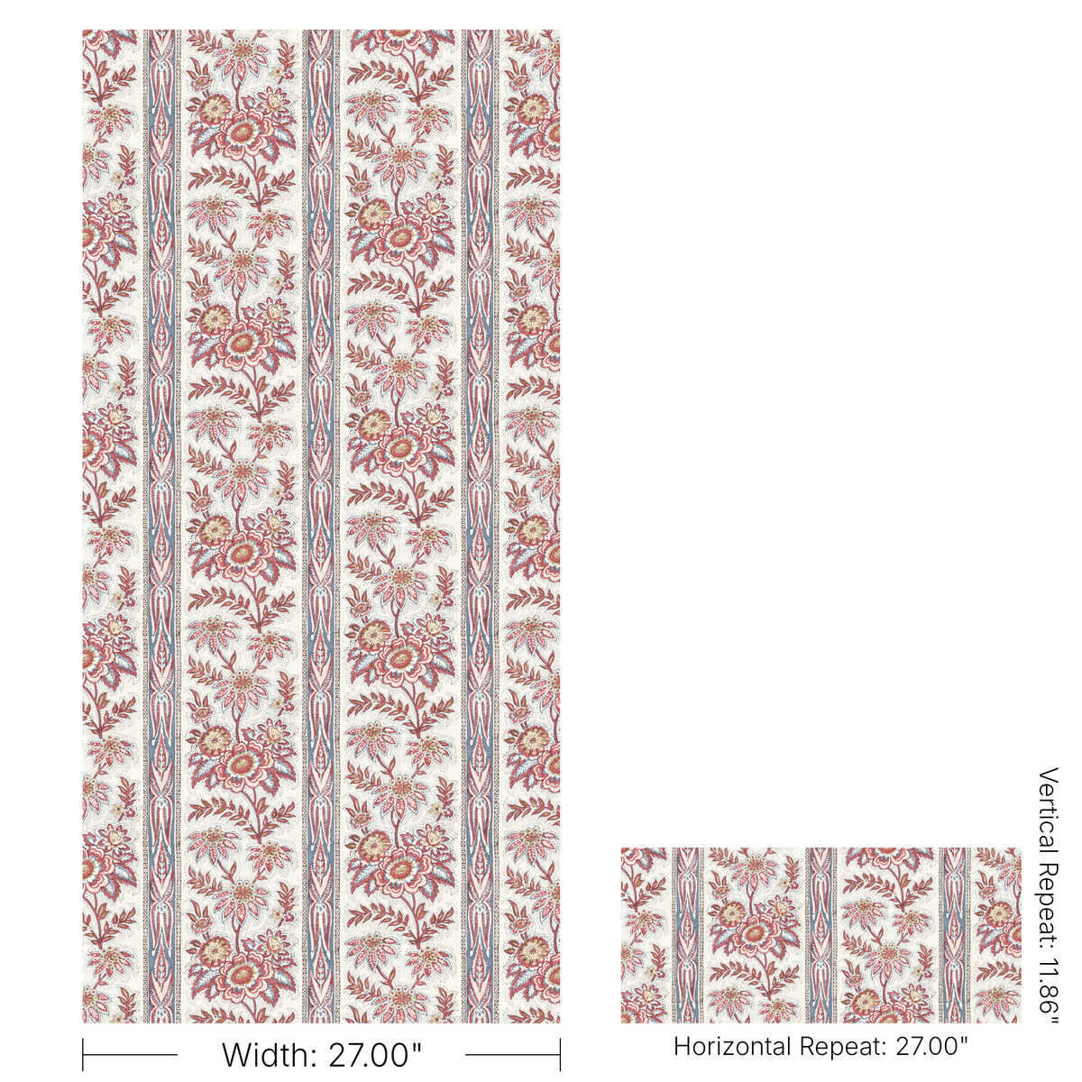 Margaux Paper - Brick - LEE JOFA Wallpaper
