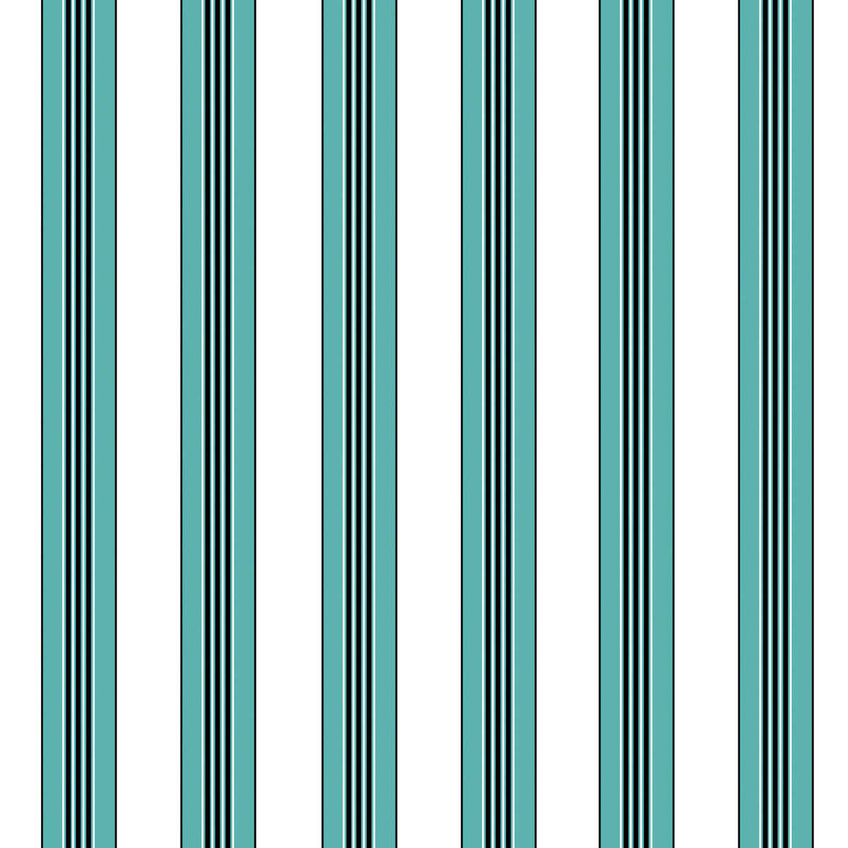 Rayure Lione - Aqua - BRUNSCHWIG & FILS Wallpaper