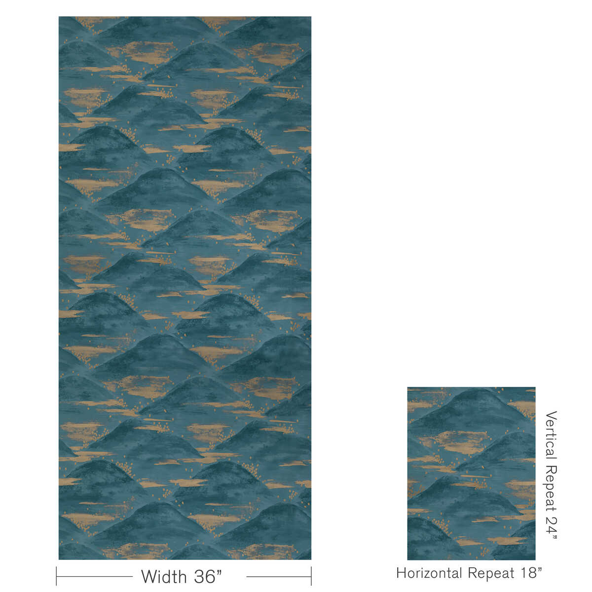 La Brume - Teal - BRUNSCHWIG & FILS Wallpaper