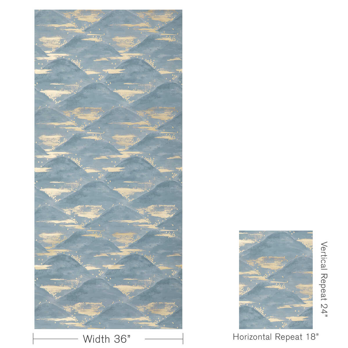 La Brume - Blue - BRUNSCHWIG & FILS Wallpaper