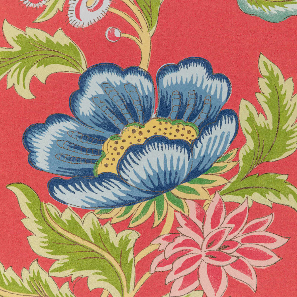 Veronique - Red - BRUNSCHWIG & FILS Wallpaper