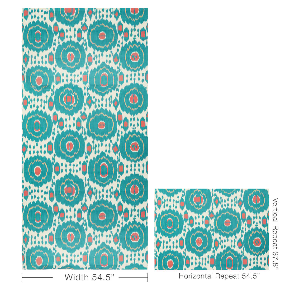 Mayenne - Aqua - BRUNSCHWIG & FILS Wallpaper