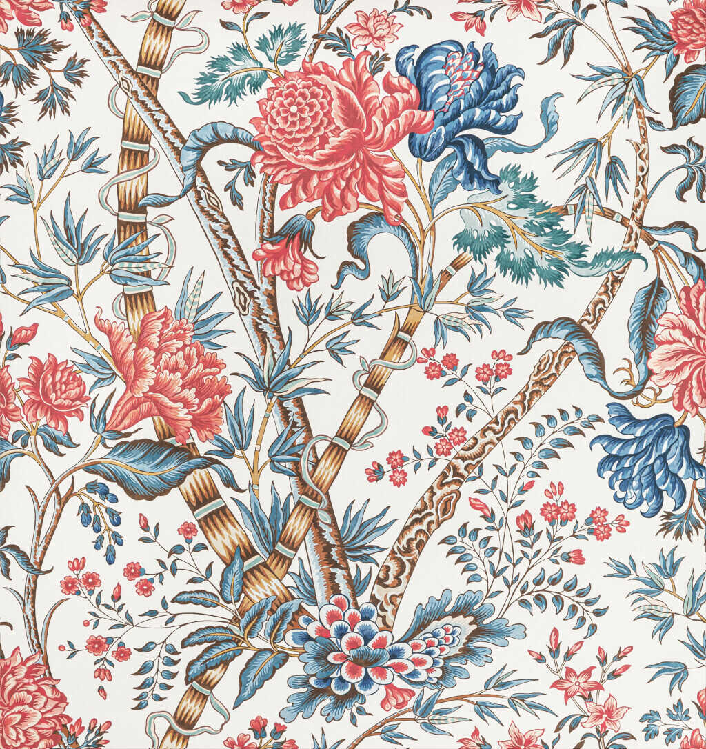 Luberon - Red/Blue - BRUNSCHWIG & FILS Wallpaper