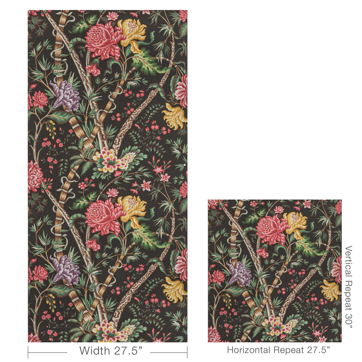 Luberon - Noir/Multi - BRUNSCHWIG & FILS Wallpaper