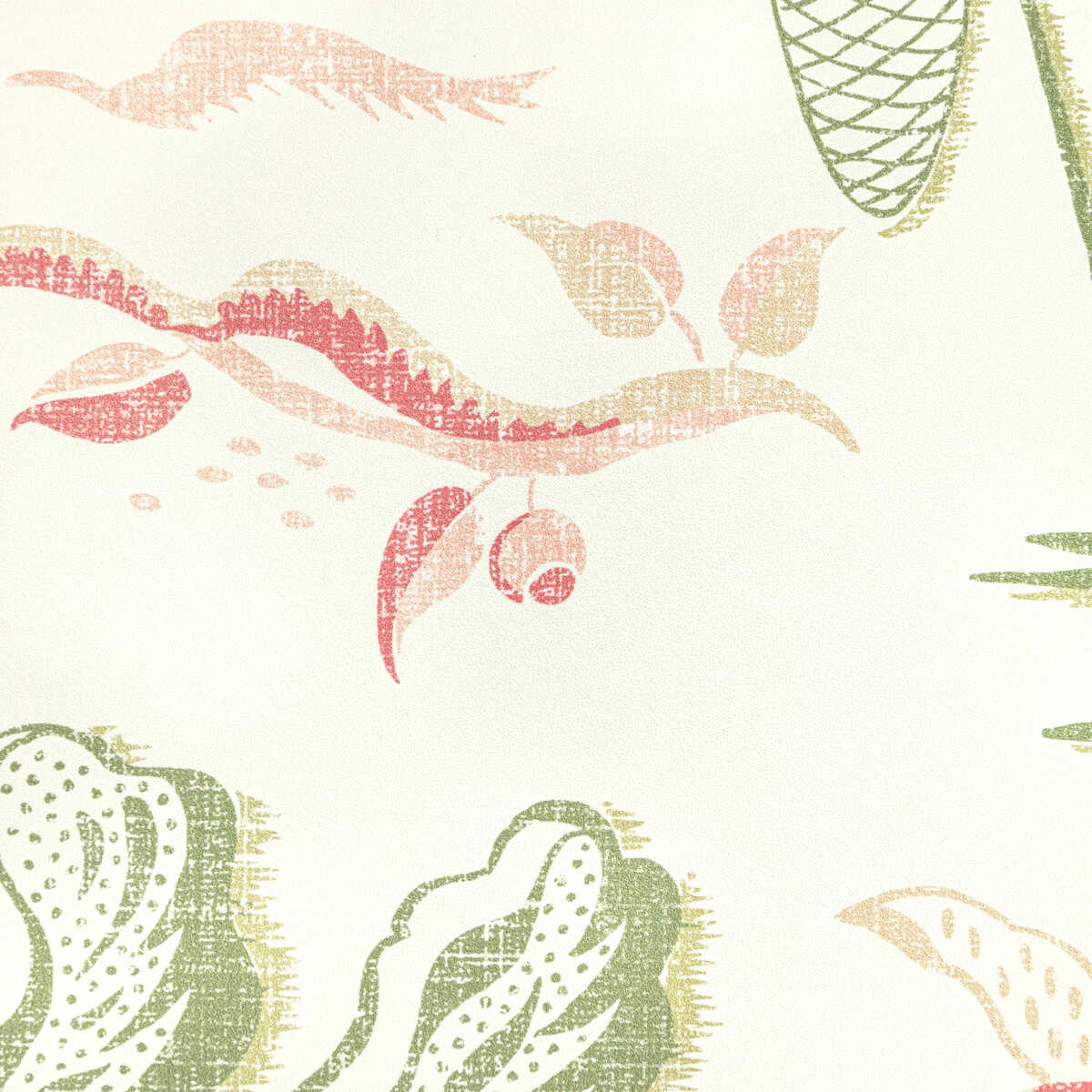 Valensole - Leaf/Rose - BRUNSCHWIG & FILS Wallpaper