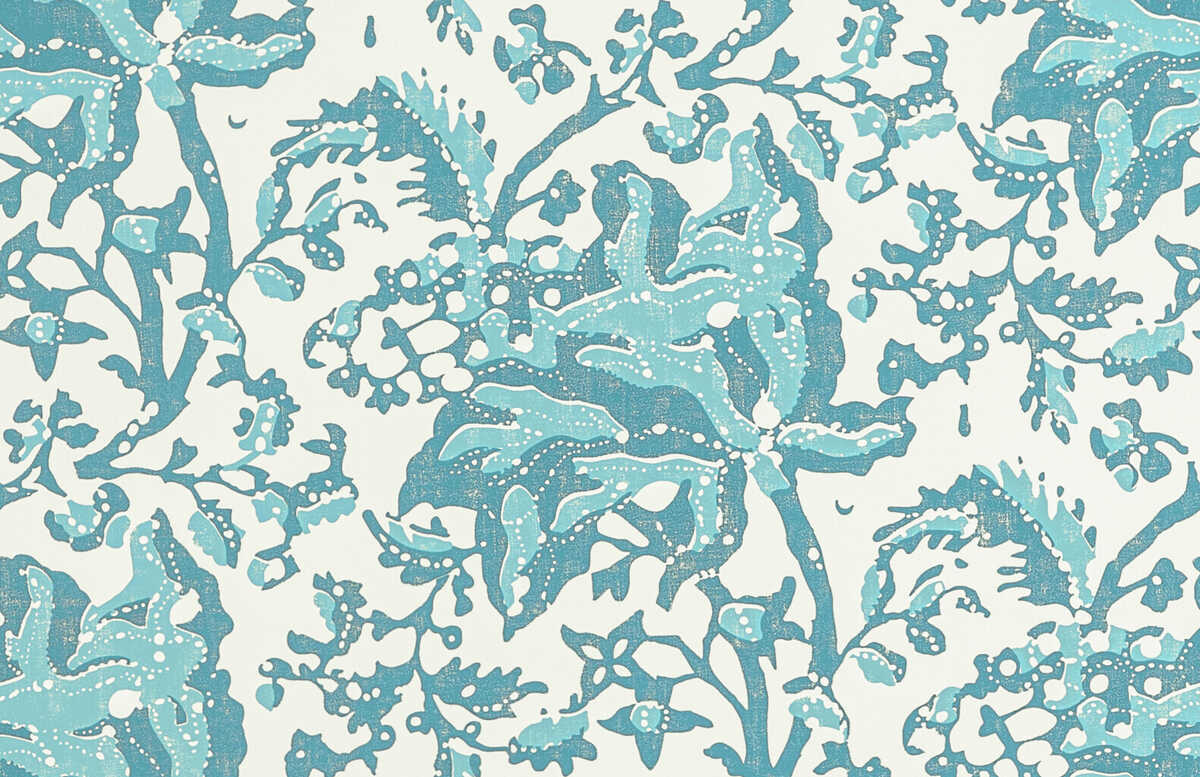 Weymouth - Aqua - BRUNSCHWIG & FILS Wallpaper