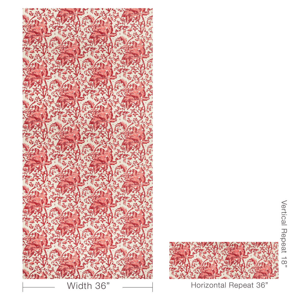 Weymouth - Red - BRUNSCHWIG & FILS Wallpaper