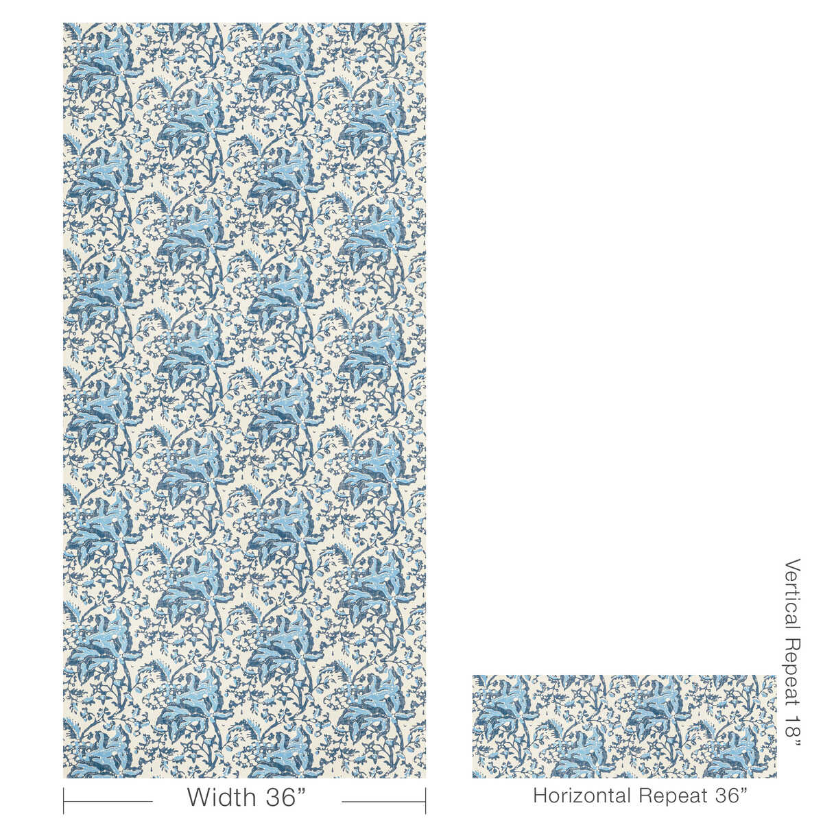 Weymouth - Indigo - BRUNSCHWIG & FILS Wallpaper