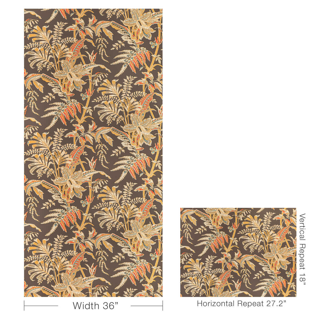 Seychelles - Taupe - BRUNSCHWIG & FILS Wallpaper