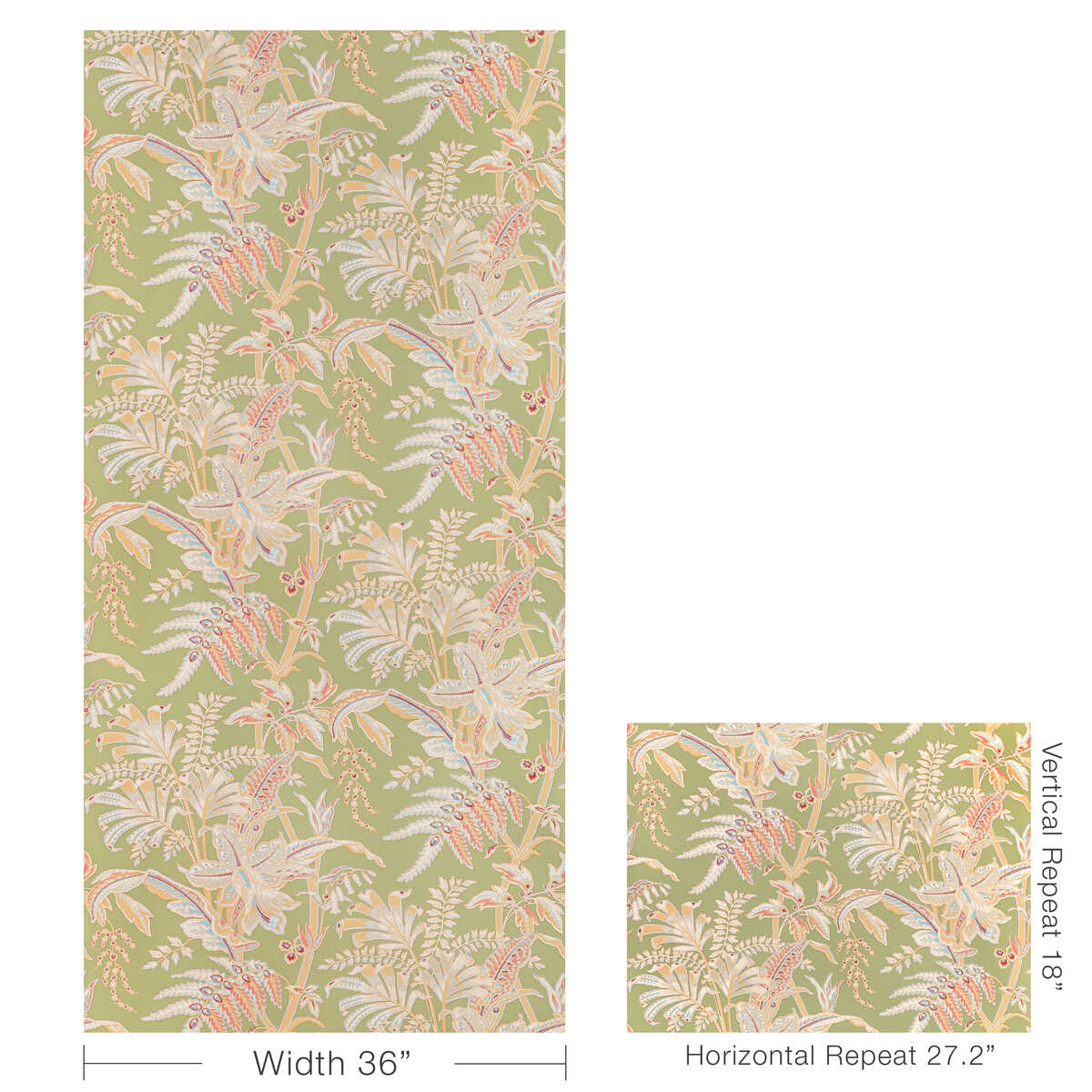 Seychelles - Leaf - BRUNSCHWIG & FILS Wallpaper