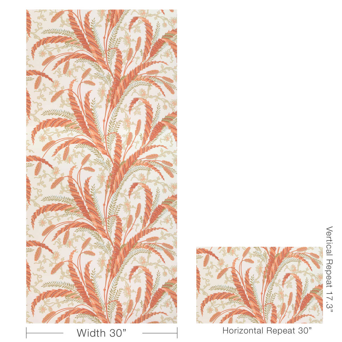Vernay - Apricot - BRUNSCHWIG & FILS Wallpaper