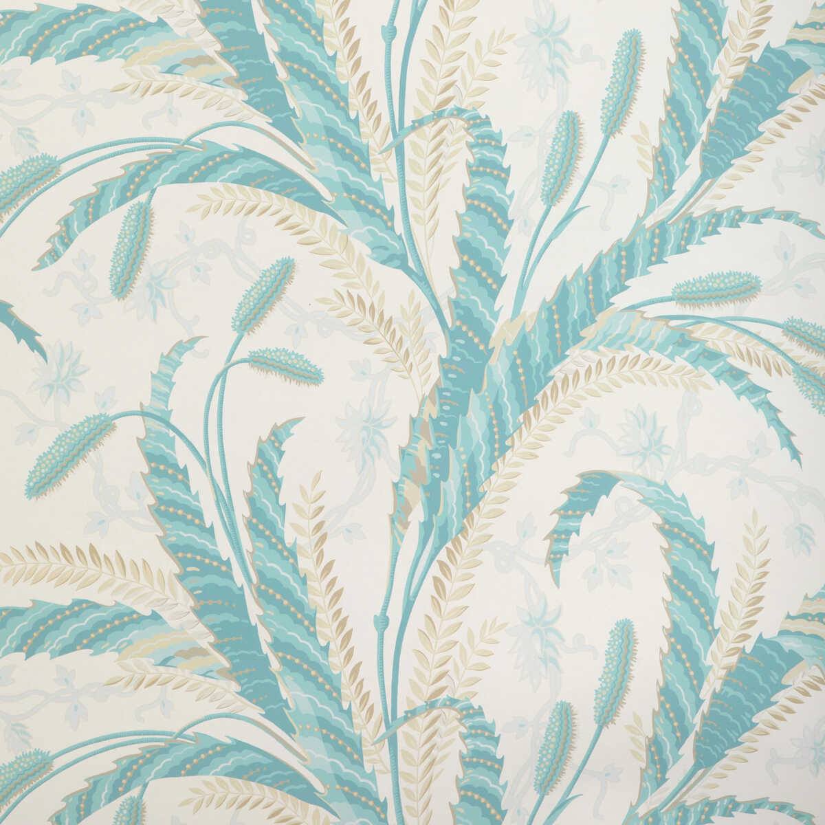 Vernay - Aqua - BRUNSCHWIG & FILS Wallpaper