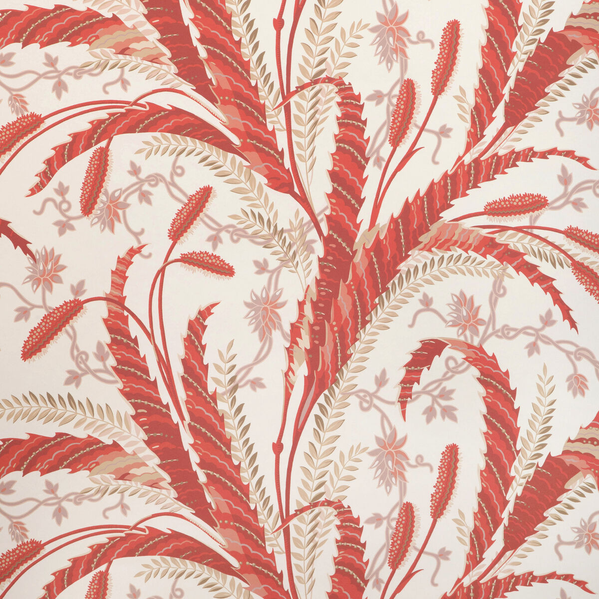 Vernay - Red - Brunschwig & Fils Wallpaper