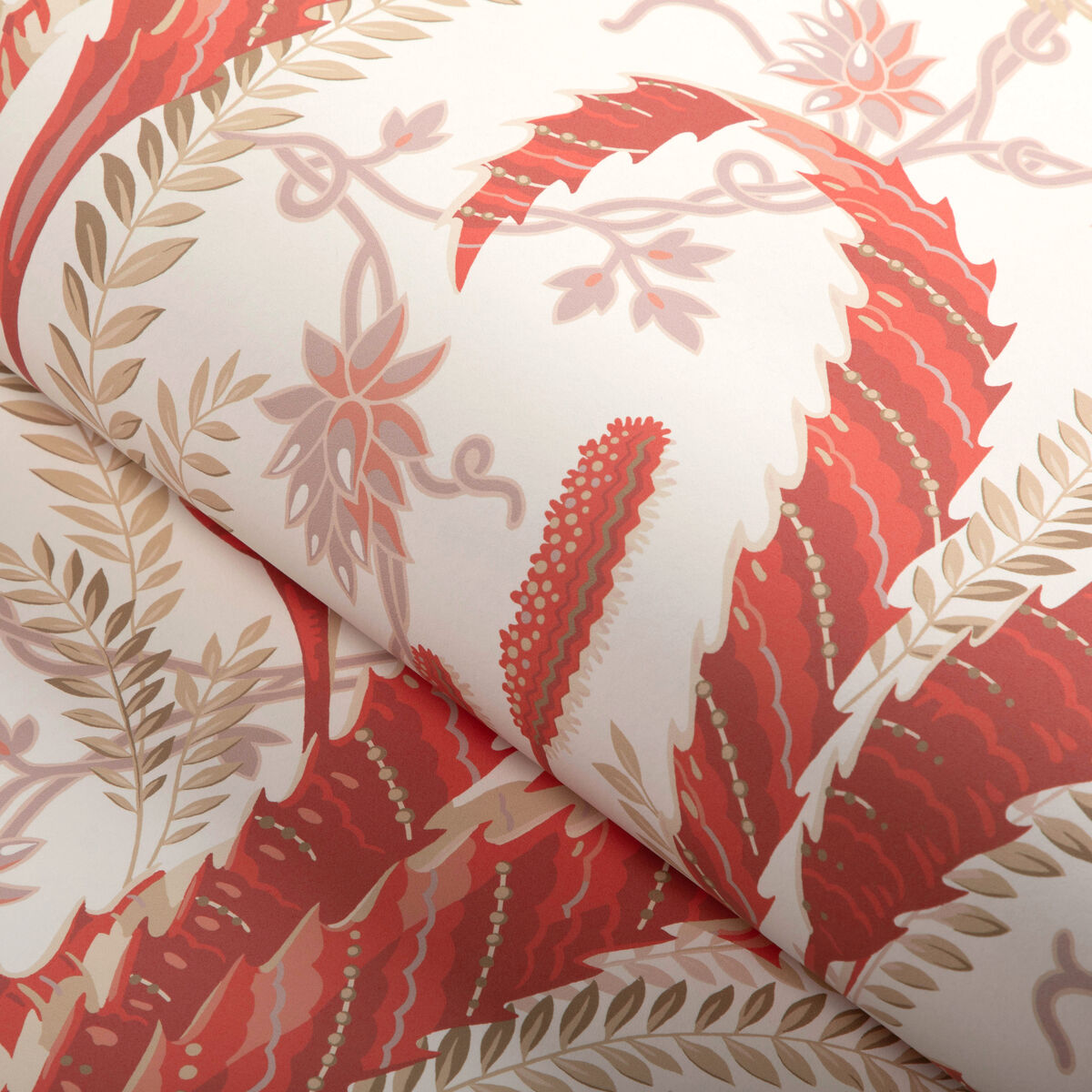 Vernay - Red - Brunschwig & Fils Wallpaper