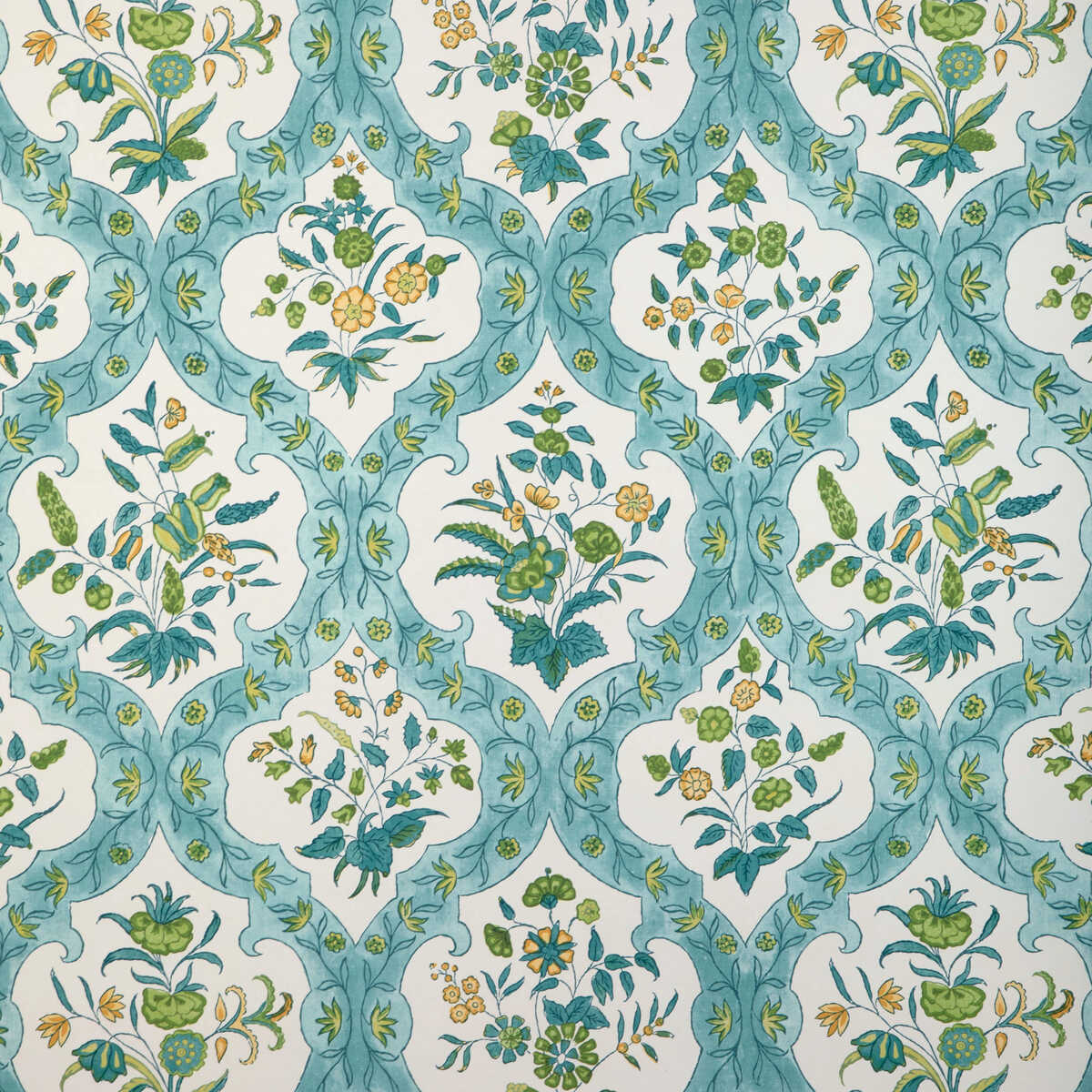 Ventoux - Aqua/Leaf - BRUNSCHWIG & FILS Wallpaper