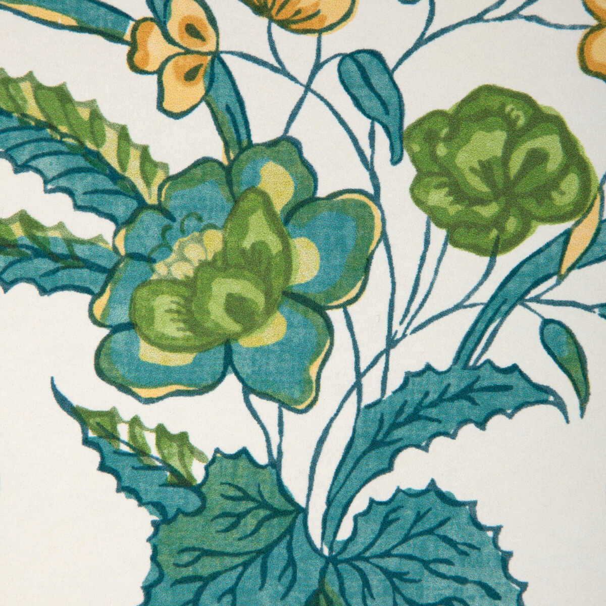 Ventoux - Aqua/Leaf - BRUNSCHWIG & FILS Wallpaper