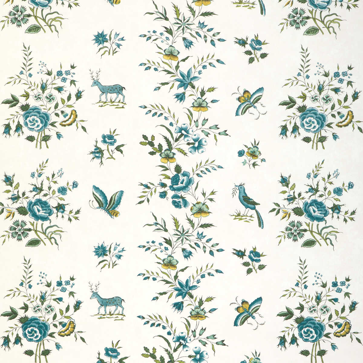 Aurel - Aqua/Leaf - BRUNSCHWIG & FILS Wallpaper