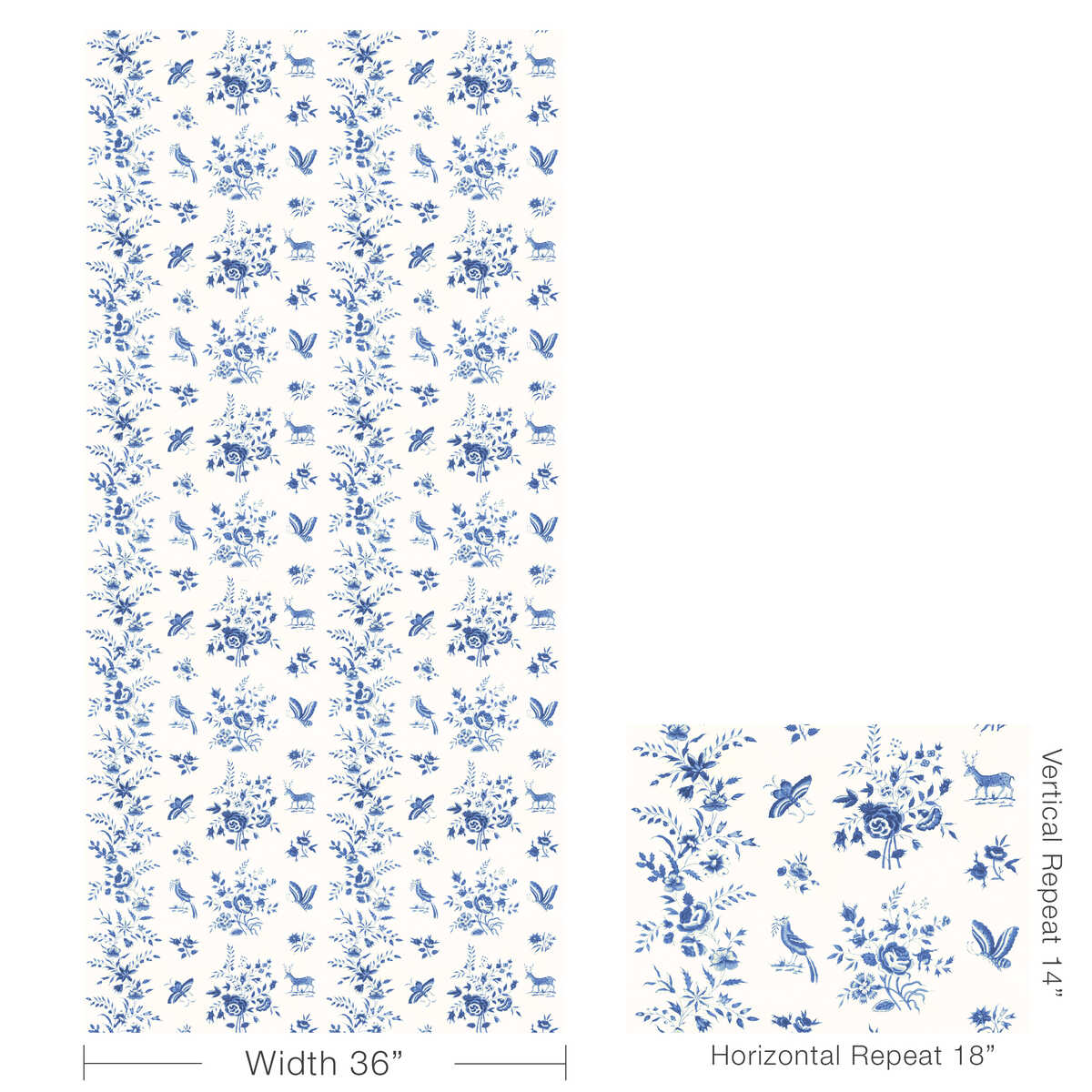 Aurel - Sky/Blue - BRUNSCHWIG & FILS Wallpaper