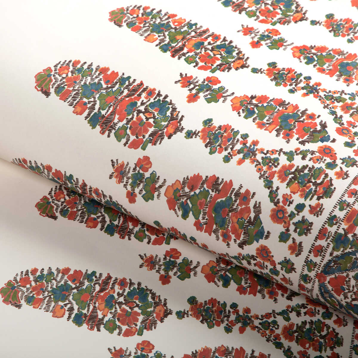 Visan - Sky/Coral - BRUNSCHWIG & FILS Wallpaper