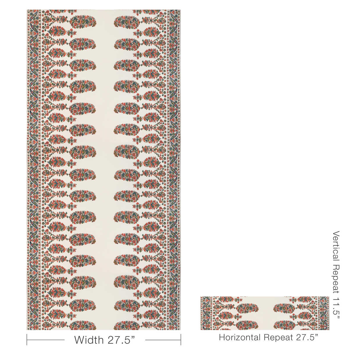 Visan - Sky/Coral - BRUNSCHWIG & FILS Wallpaper