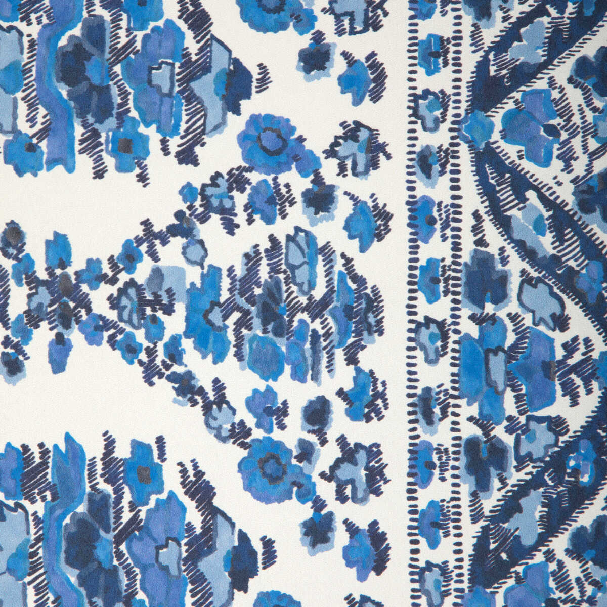 Visan - Navy/Sky - BRUNSCHWIG & FILS Wallpaper