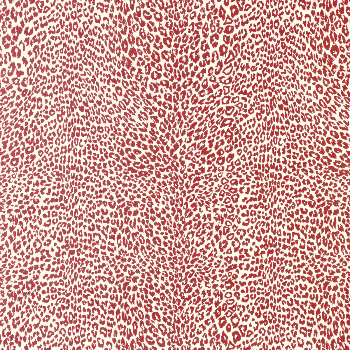 Petit Leopard - Rouge - BRUNSCHWIG & FILS Papel pintado