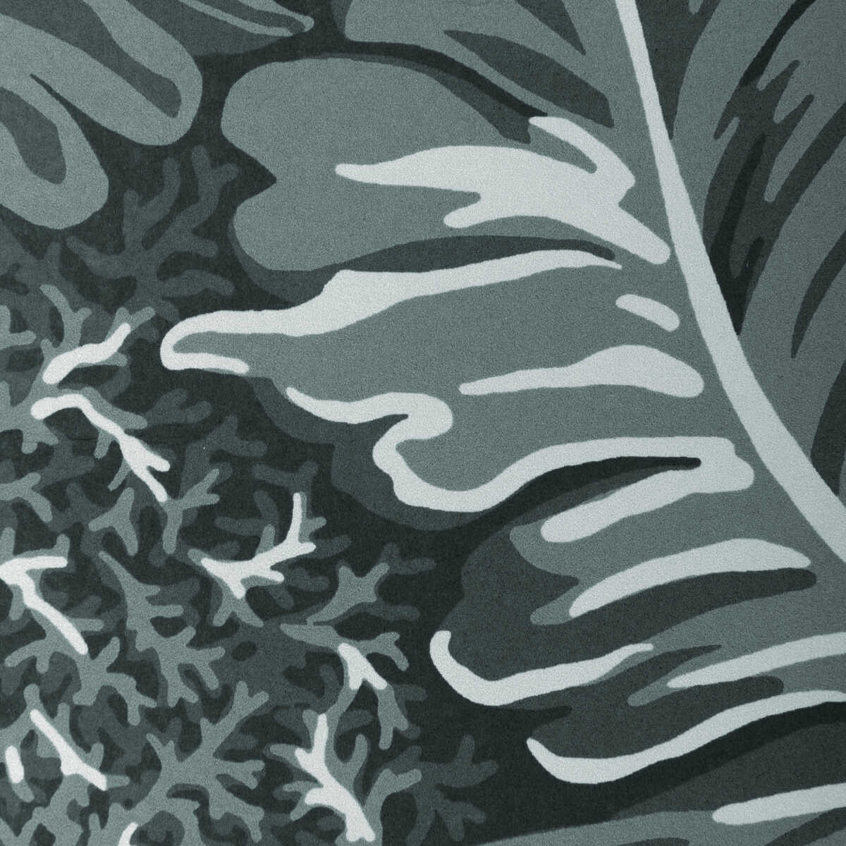 Feuilles De Bananier - Gris - BRUNSCHWIG & FILS Wallpaper