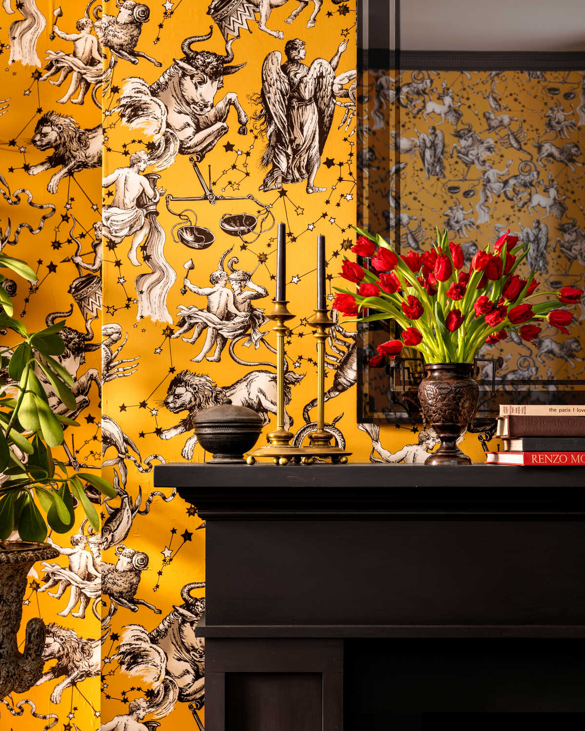 Cosmique - Gold - BRUNSCHWIG & FILS Wallpaper