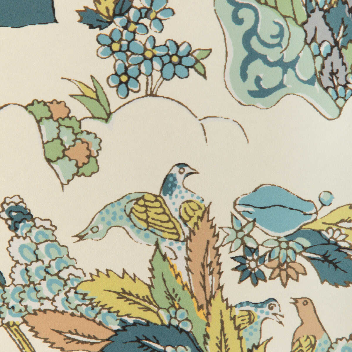 Shalimar - Aqua/Leaf - BRUNSCHWIG & FILS Wallpaper
