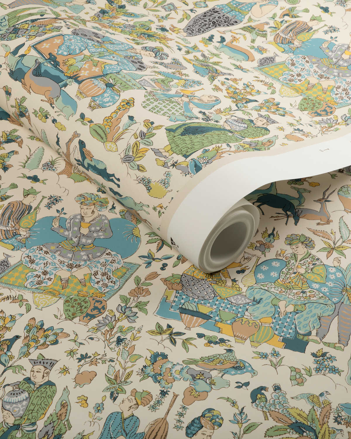 Shalimar - Aqua/Leaf - BRUNSCHWIG & FILS Wallpaper