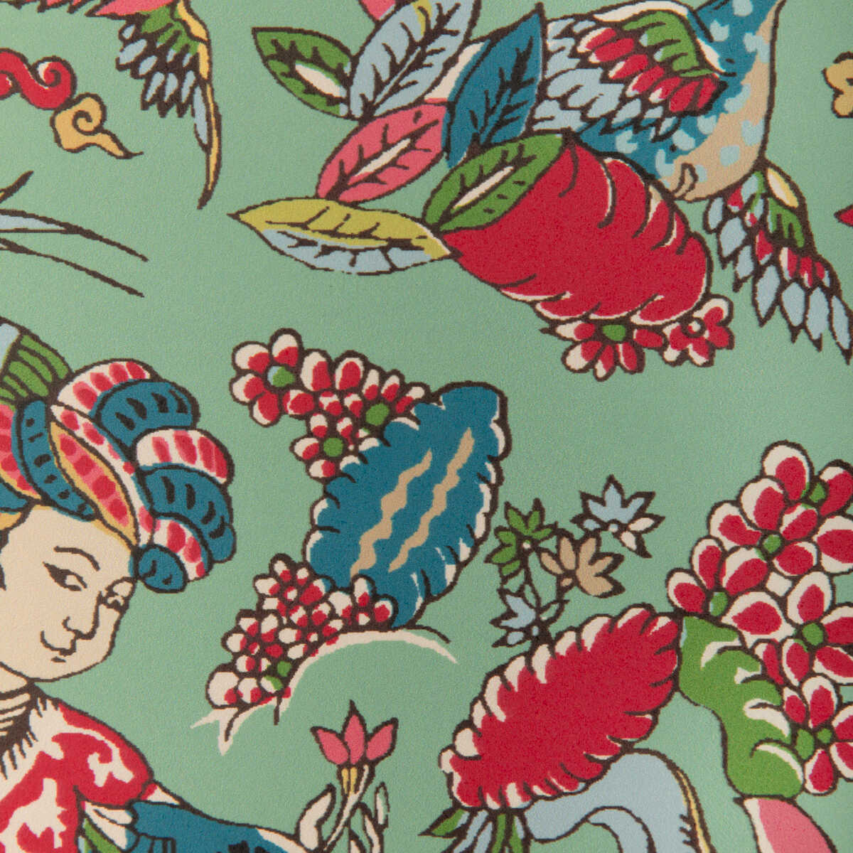 Shalimar - Jade/Rose - BRUNSCHWIG & FILS Wallpaper