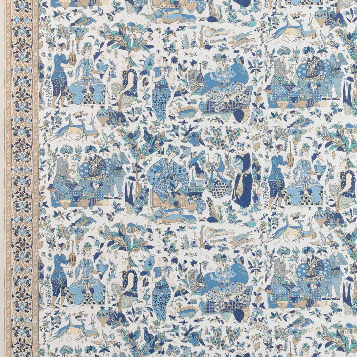 Shalimar - Blue/Sand - BRUNSCHWIG & FILS Wallpaper