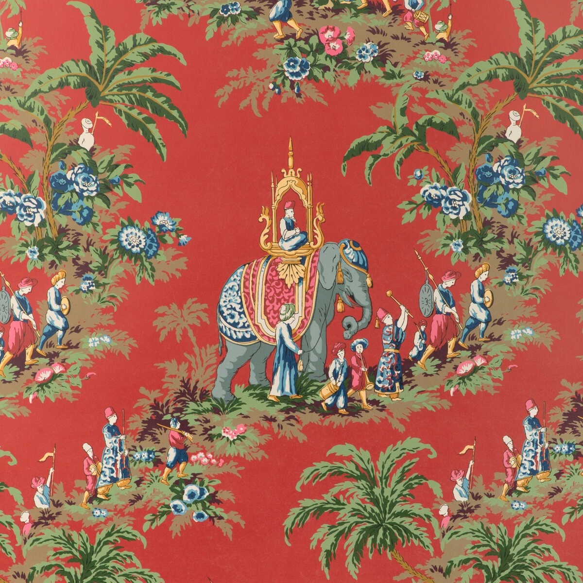 Beauport Promenade - Red - BRUNSCHWIG & FILS Wallpaper