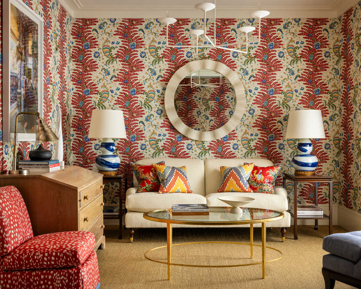 Riviere - Red - BRUNSCHWIG & FILS Papel pintado