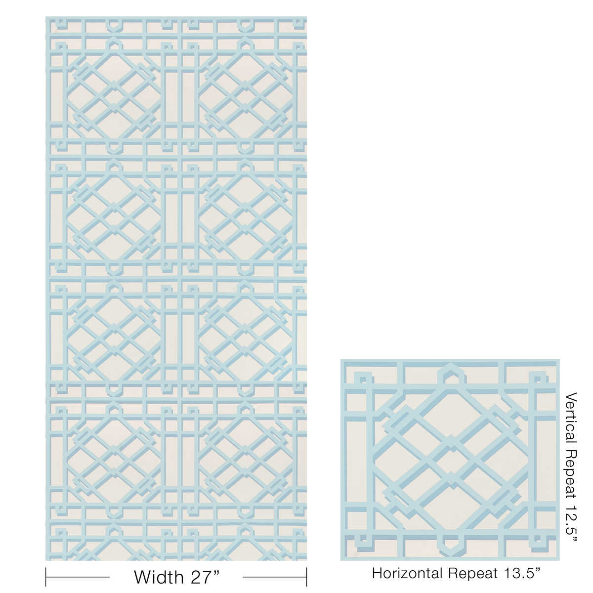 Pavilion Trellis - Aqua - BRUNSCHWIG & FILS Papel pintado