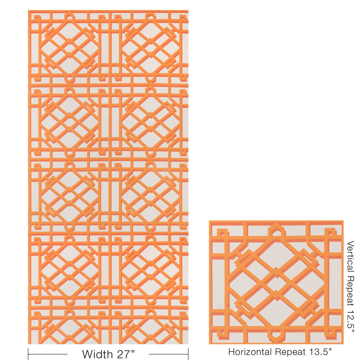 Pavilion Trellis - Orange - BRUNSCHWIG & FILS Papel pintado
