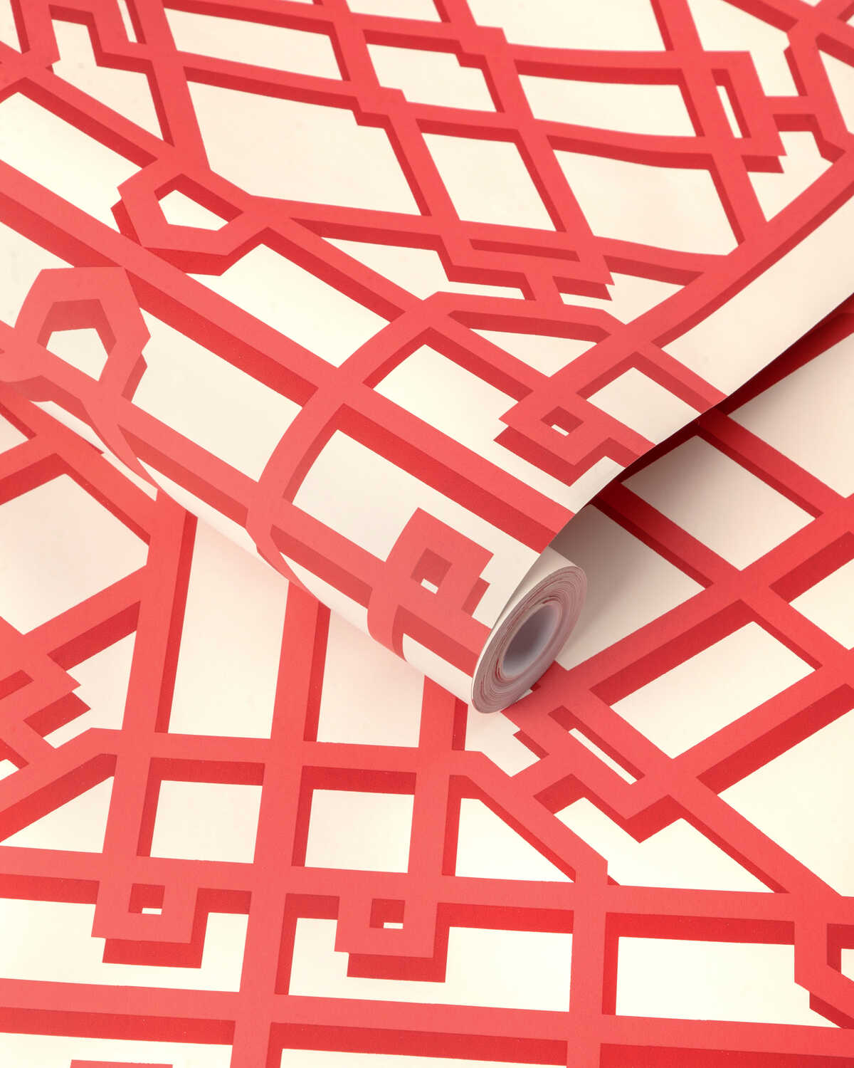 Pavilion Trellis - Red - BRUNSCHWIG & FILS Wallpaper