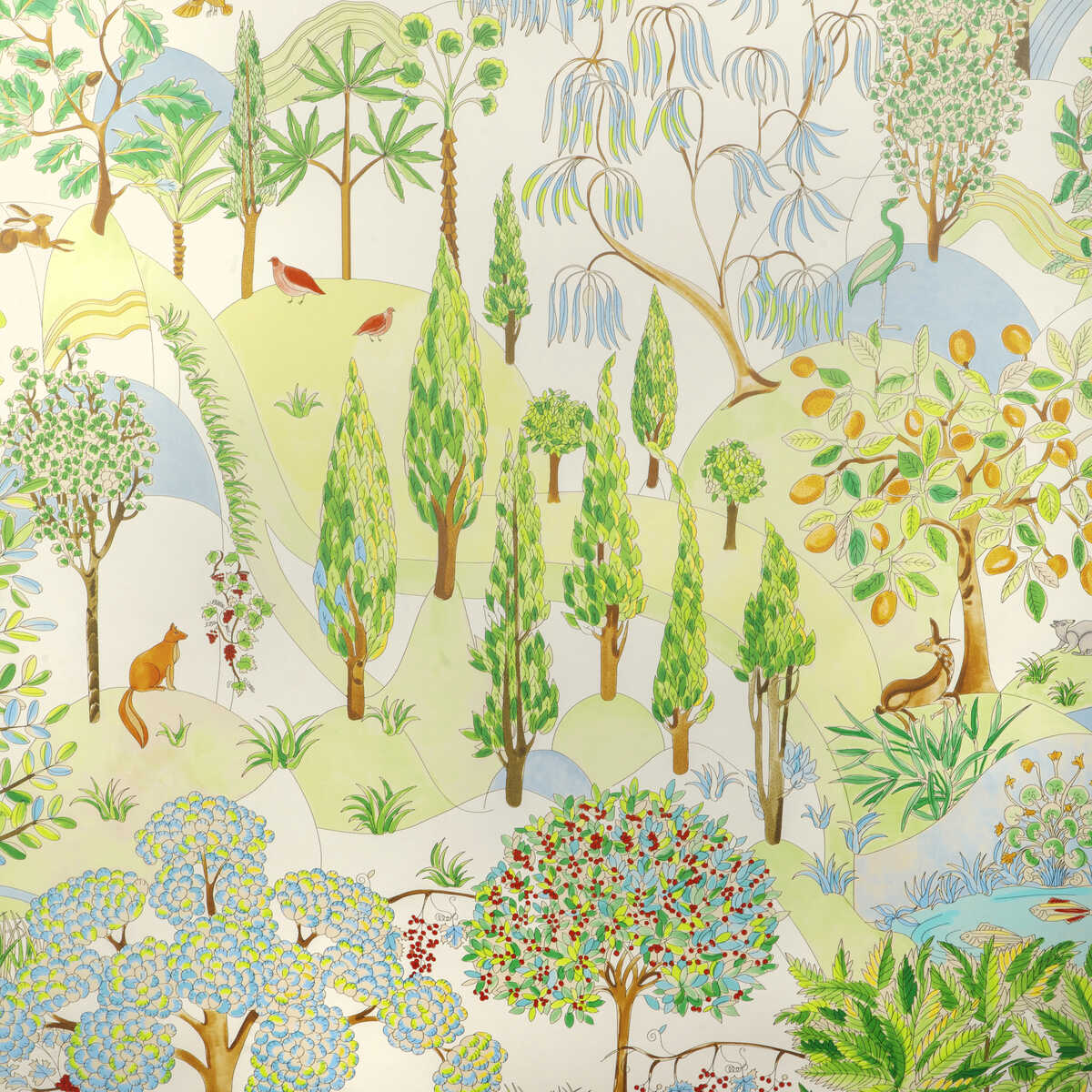 Folklore - Meadow - BRUNSCHWIG & FILS Papel pintado