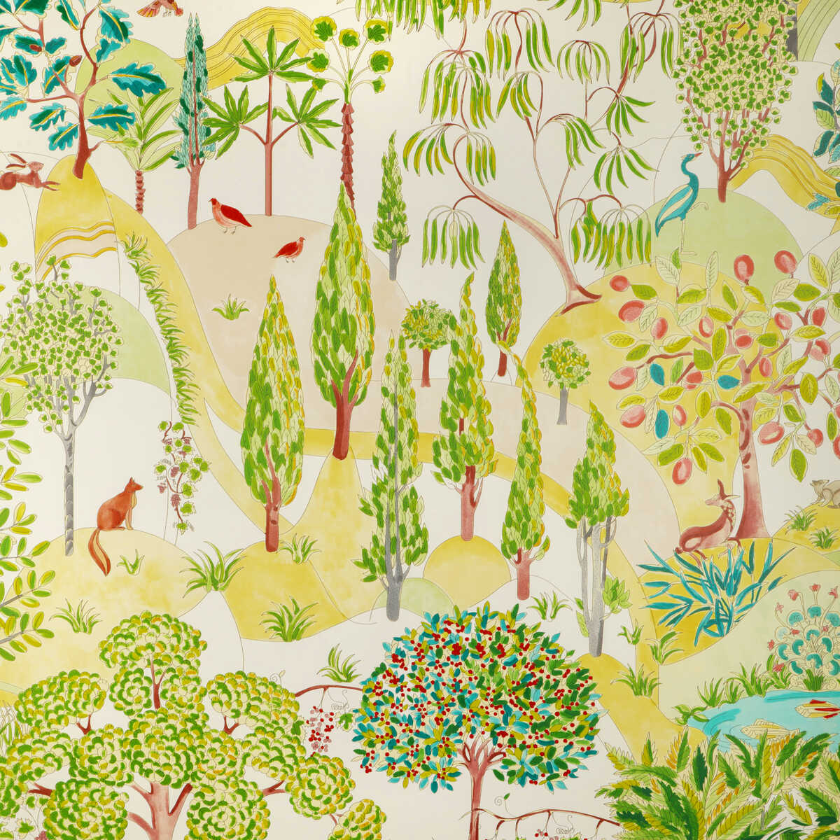 Folklore - Leaf - BRUNSCHWIG & FILS Papel pintado