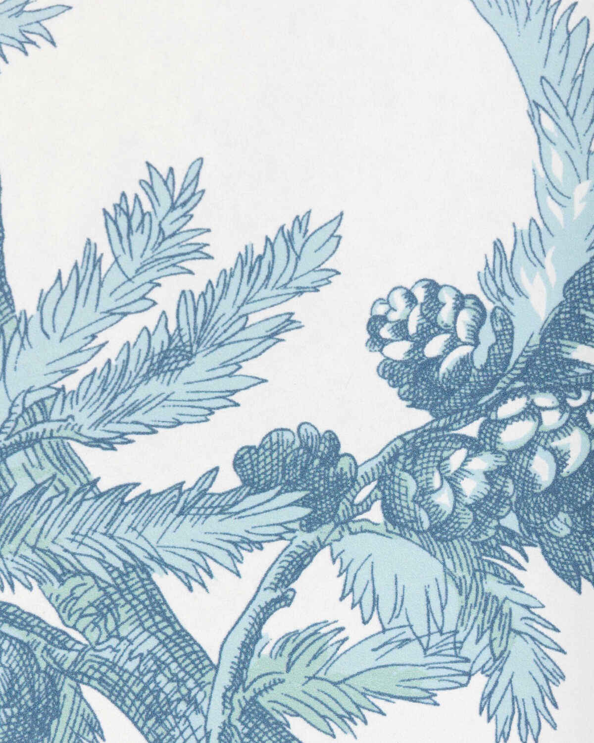 Branches De Pin Wc - Aqua - BRUNSCHWIG & FILS Wallpaper