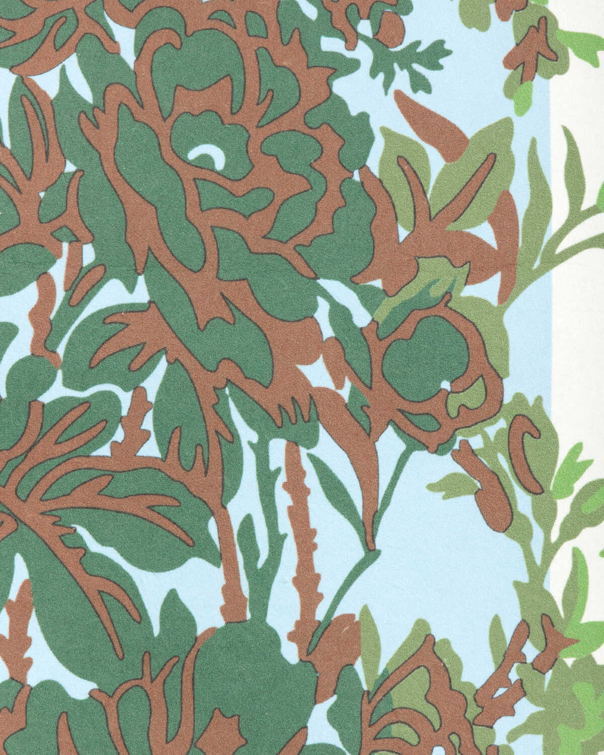 Rayure Fleurie Wc - Leaf - BRUNSCHWIG & FILS Wallpaper