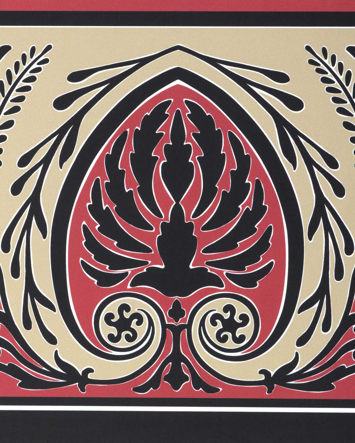 Frise Palmette - Red - BRUNSCHWIG & FILS Papel pintado