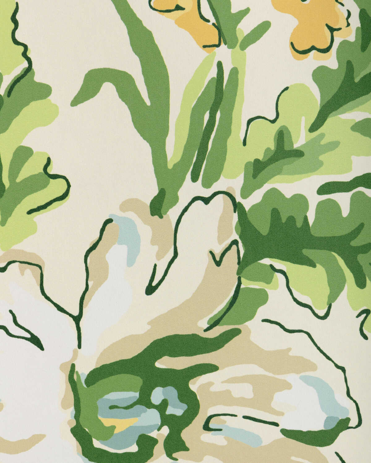 Maintenon - Vert/Soleil - BRUNSCHWIG & FILS Wallpaper