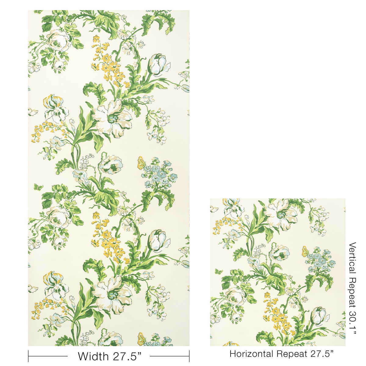 Maintenon - Vert/Soleil - BRUNSCHWIG & FILS Wallpaper