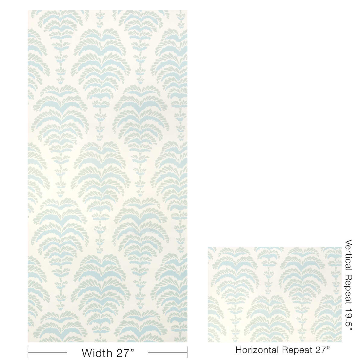 Ponchette - Aqua - BRUNSCHWIG & FILS Wallpaper