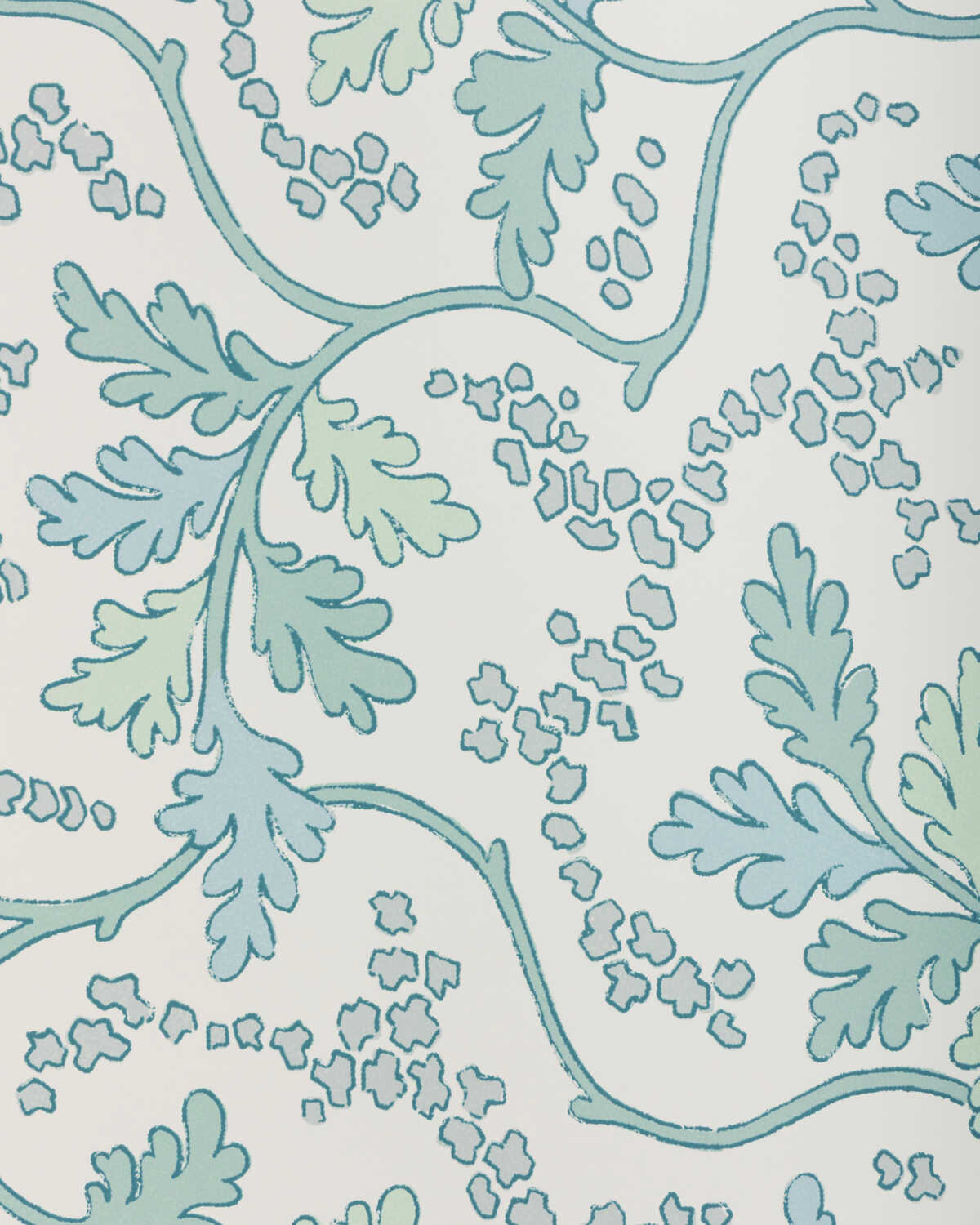Aureille - Aqua - BRUNSCHWIG & FILS Wallpaper