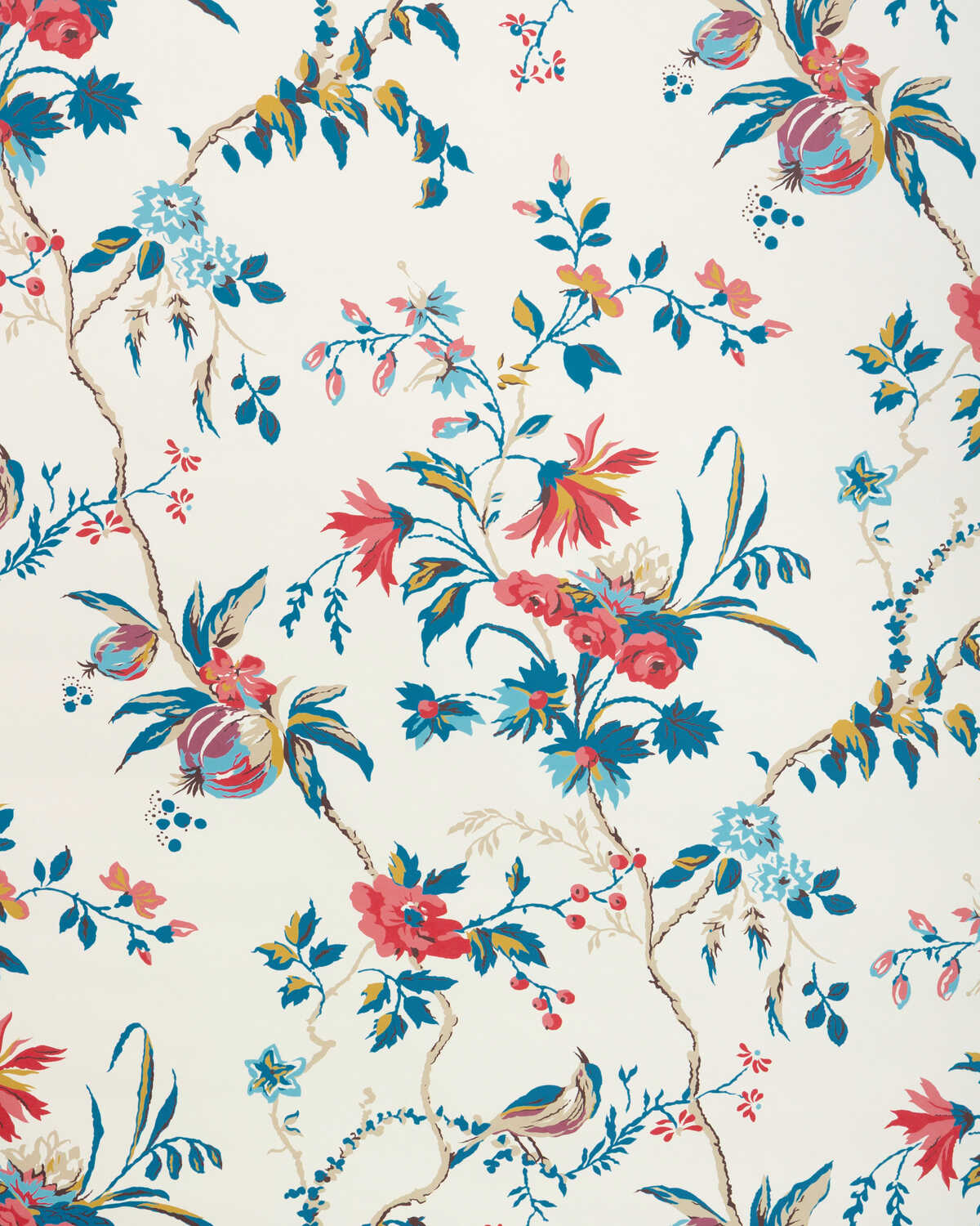 Locklin - Red/Blue - BRUNSCHWIG & FILS Wallpaper
